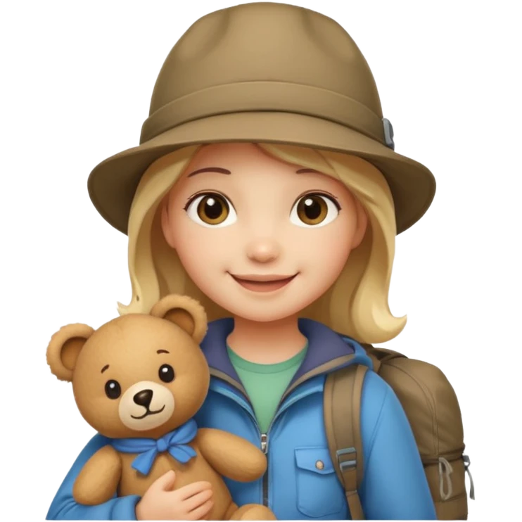 Feminine Teddy bear camping emoji