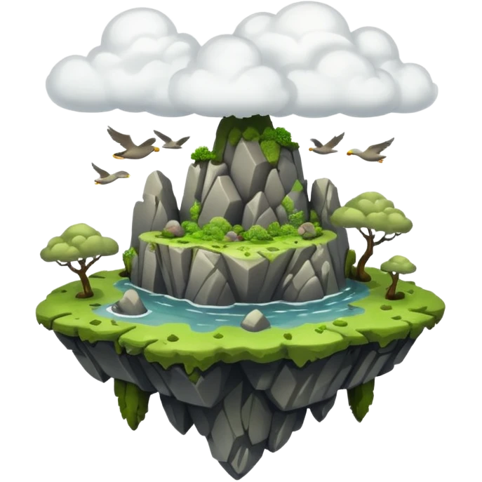 Flying Island, cloud around emoji