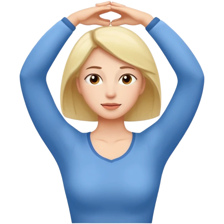 Woman stretching after waking up emoji
