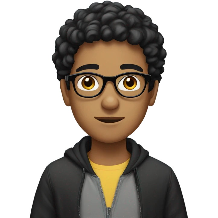 Moroccan Teenage boy with black glasses emoji
