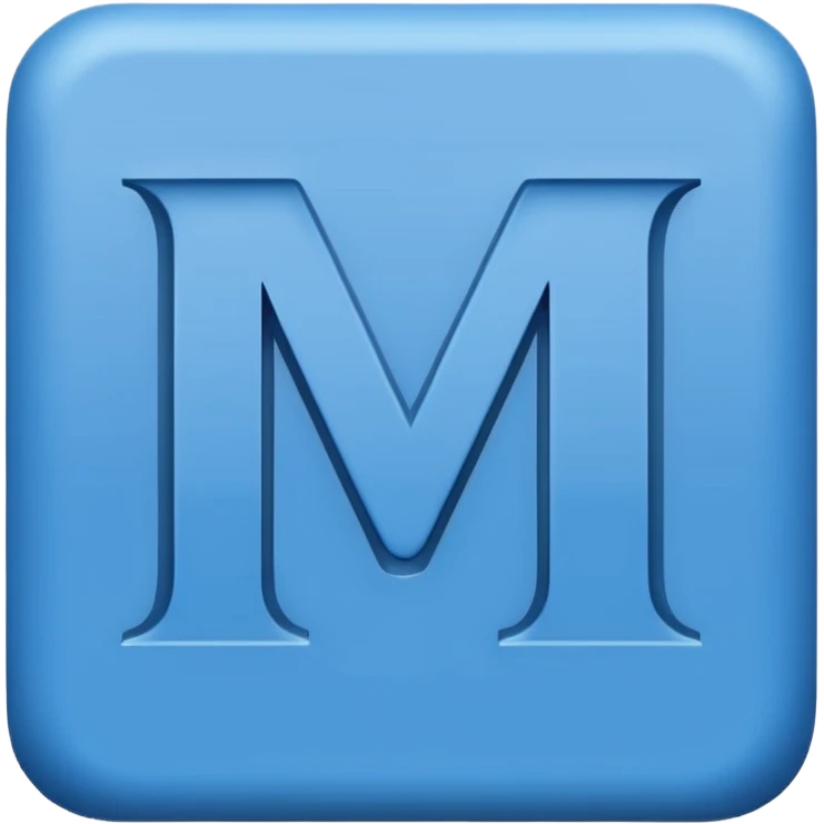 create CAPTIAL LETTER " MA " IN SQUARE SHAPE BLUE BACKGROUND emoji