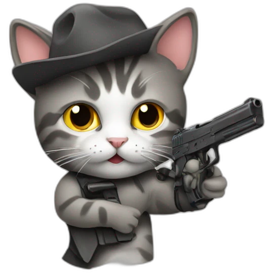 cat with gun emoji