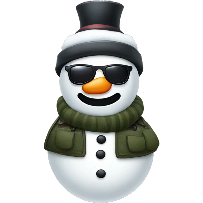 snowman light bulb nose with sunglasses and vest emoji