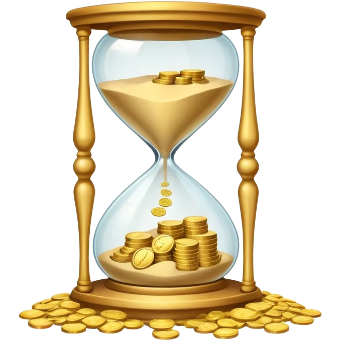 Sandglass with money emoji
