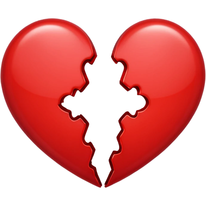 heart broken in half red emoji