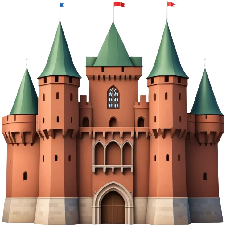 Cinematic Realistic Malbork Castle Landmark Emoji, depicted as an imposing medieval fortress rendered with rich detail and dramatic, historic lighting. emoji