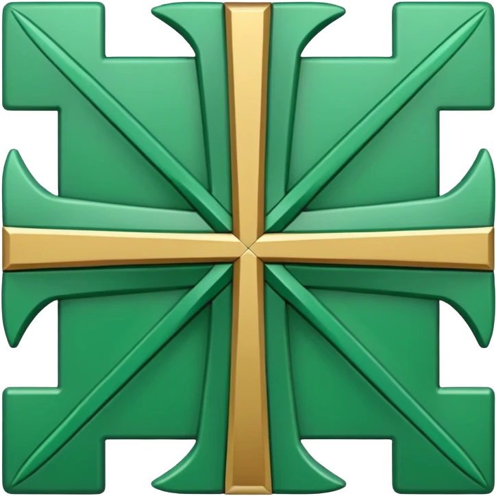 simplified iconic Chakana Andean cross green color emoji