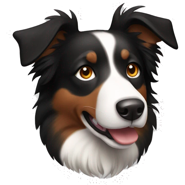 Black and brown border collie dog emoji