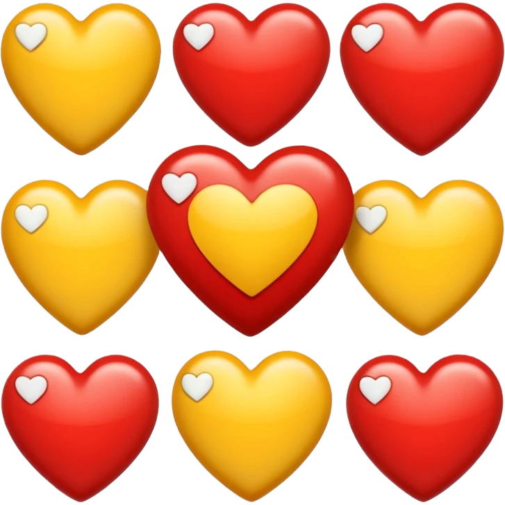red white and yellow heart emojis, create combo emoji emoji