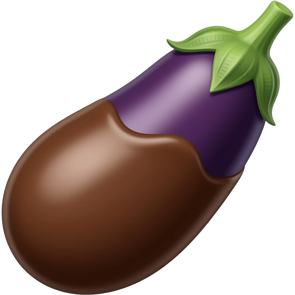Eggplant dipped in chocolate emoji