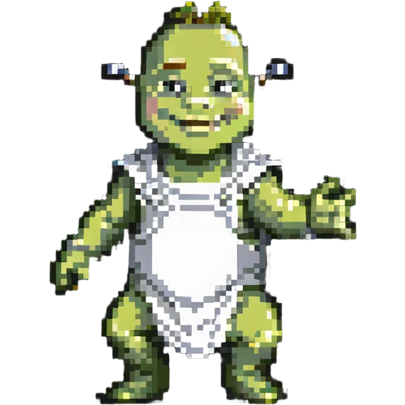 baby Shrek doing a silly dance emoji