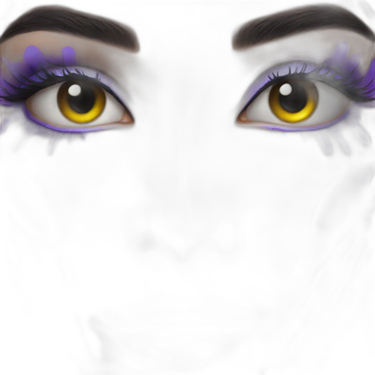 Close up of Uv face paint model emoji