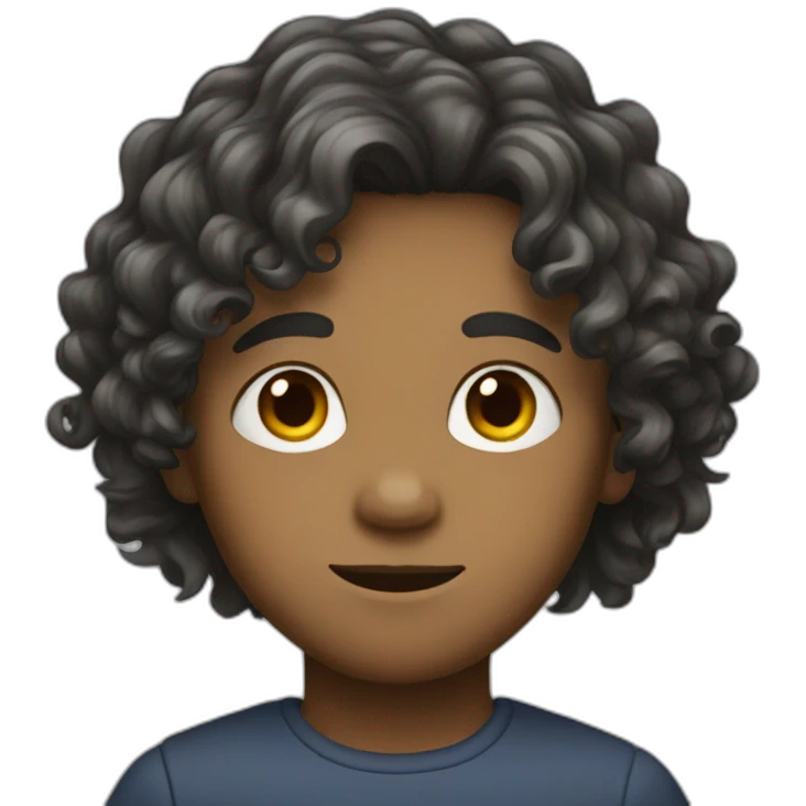 boy with long wavy hair, either tied or not tied emoji