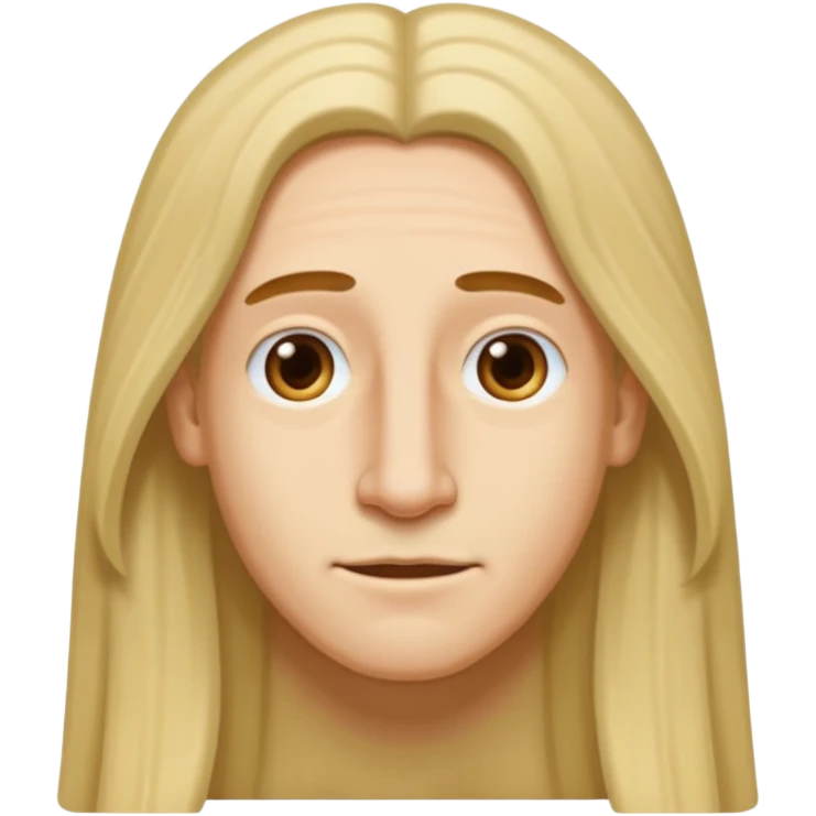 Make a emoji of a person with light skin with long nose hair that goes down like 2 inchis with long hair and with not that much hair  emoji