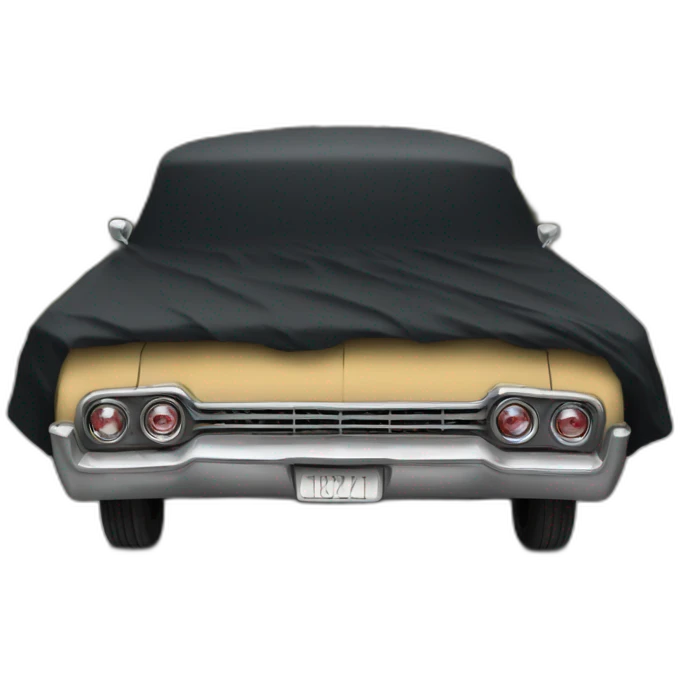 1960s dusty car covered in black cover emoji