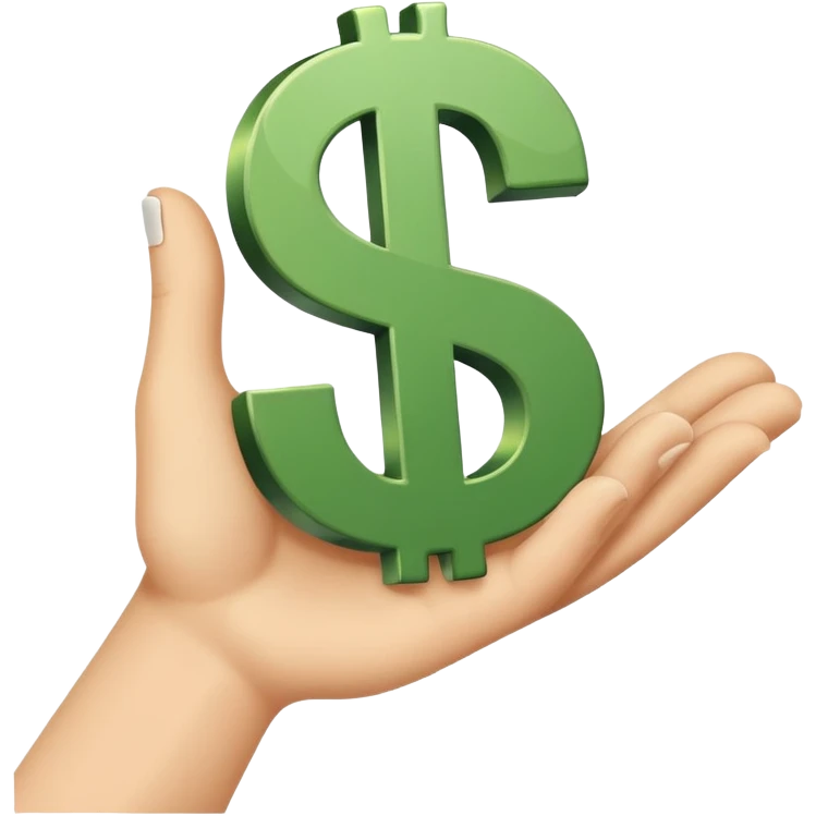 hand holding dollar sign emoji