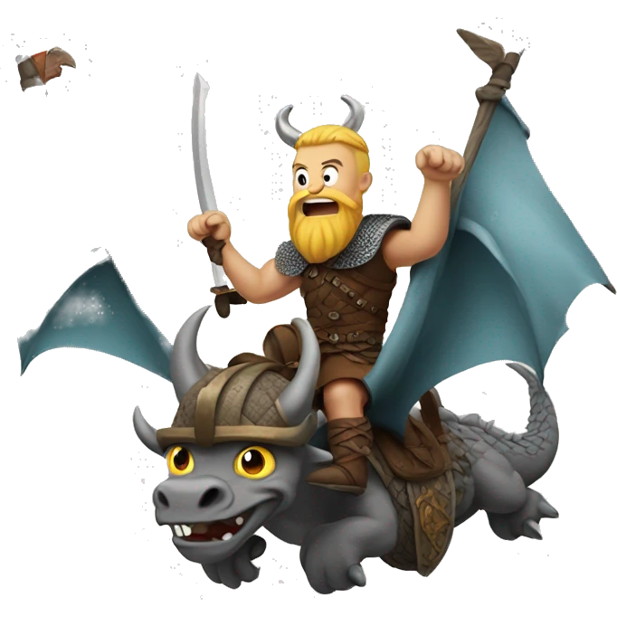 Viking on a flying dragon emoji