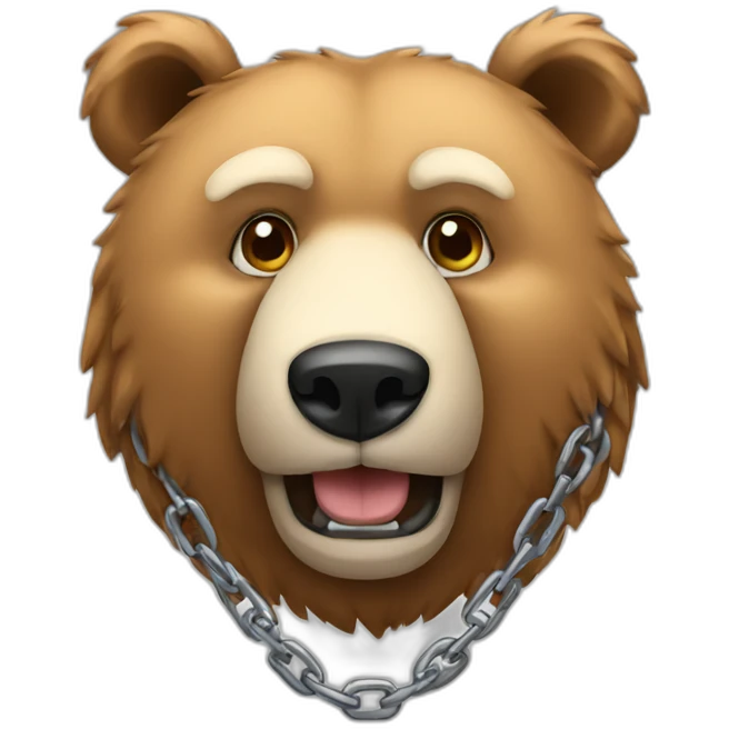 bear wearing a chain emoji