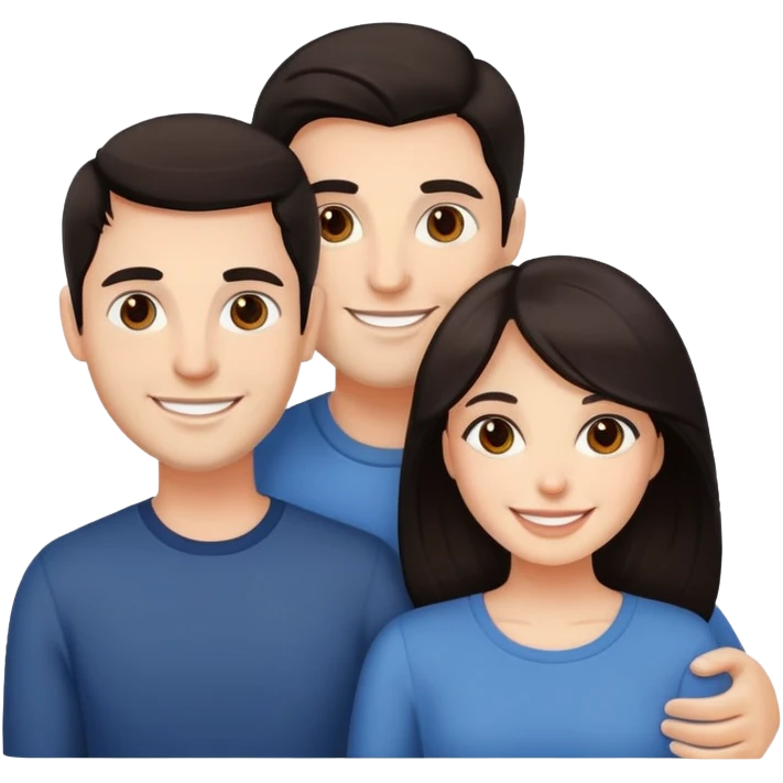 smiling couple with dark hair emoji