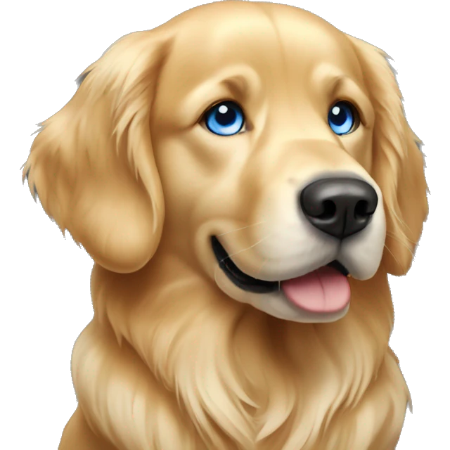 Golden retriever with blue eyes emoji