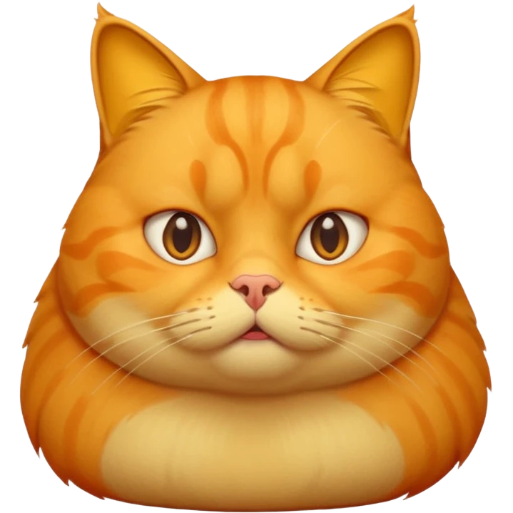 fat yellow confused cat emoji