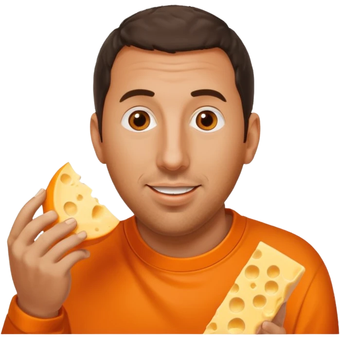 Adam Sandler eating a cheese ball emoji
