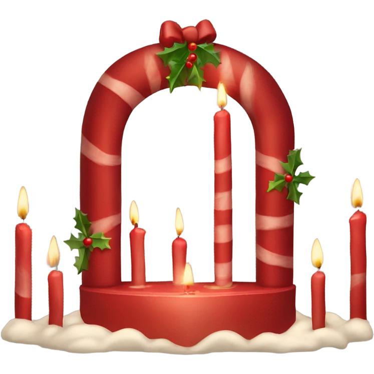 Red Christmas candle arch  Schwibbogen emoji