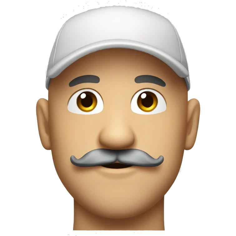 Winking bald guy with baseball cap n beard n mustache  emoji