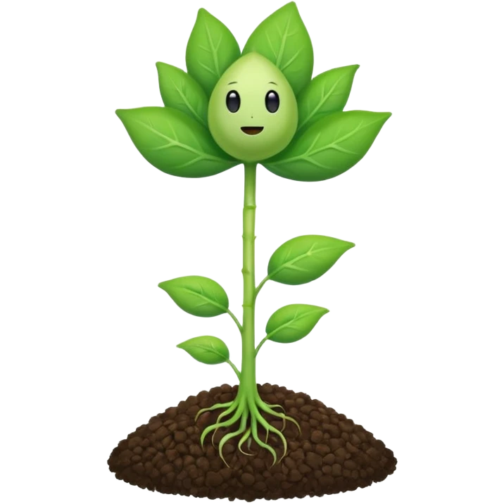 Sprout with no face just a sprout from a seed  emoji