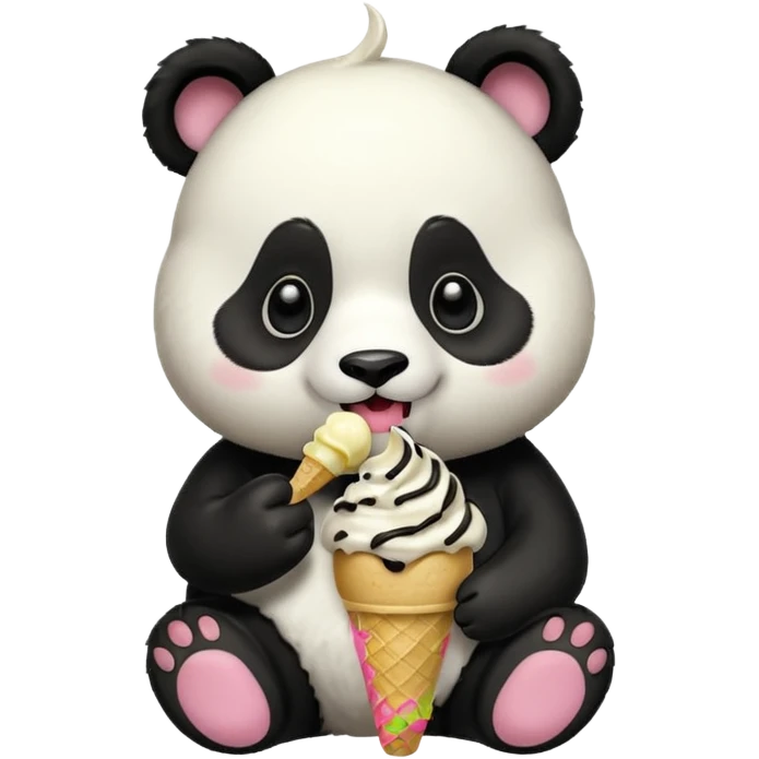 Panda eating ice cream emoji