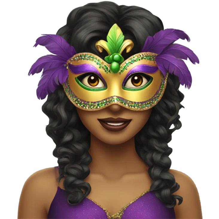 mardi gras girl mask emoji