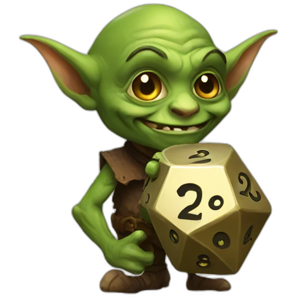goblin with a 20 sided dice emoji