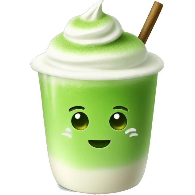 Matcha latte with ice emoji