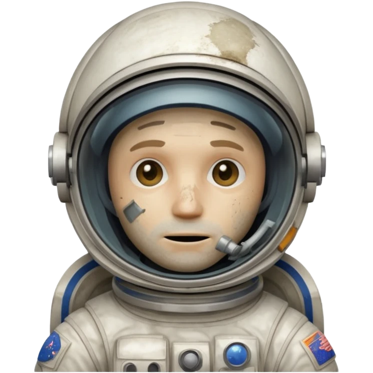 astronaut man with broken helmet emoji