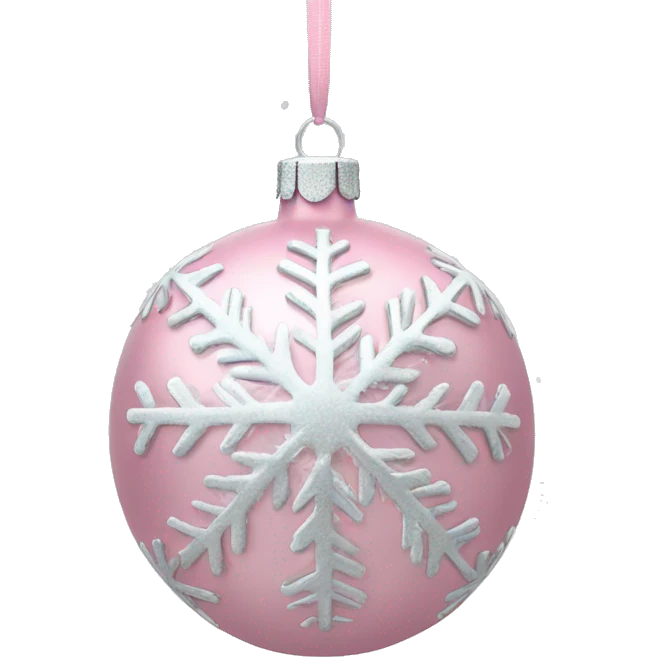Light Pink Christmas ornament with silver snowflakes  emoji