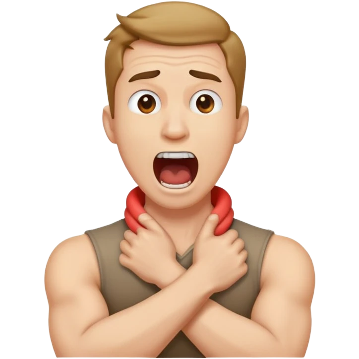 arms crossed holding neck screaming guy  emoji
