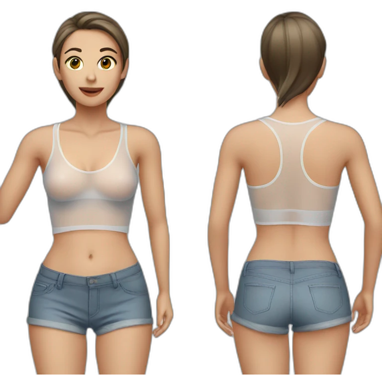 Body view of Female with a see-through top emoji