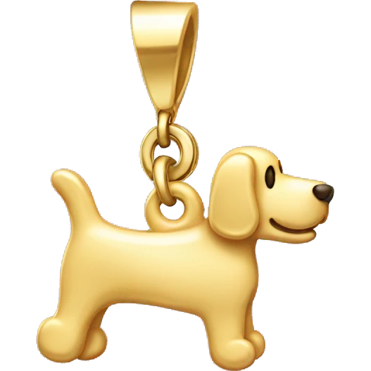 a golden bone shaped pendant for a dog  emoji
