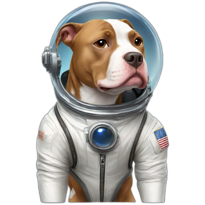 Pitbull dog wearing an astronaut suit. emoji