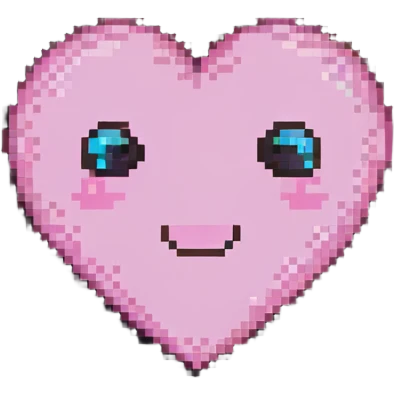 cute pink heart with a face emoji