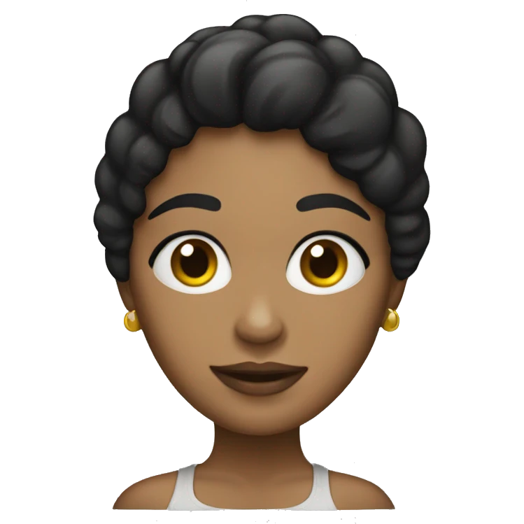 mujer de piel morena con plo negro emoji