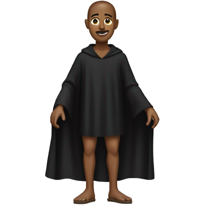 Man with bare legs wearing black smock emoji
