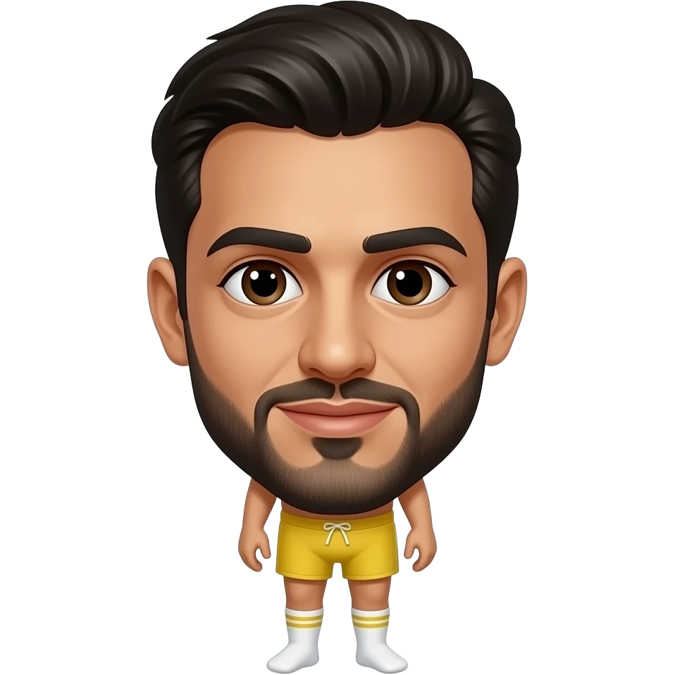 Arab man in yellow speedo wearing white gym socks with yellow stripe emoji