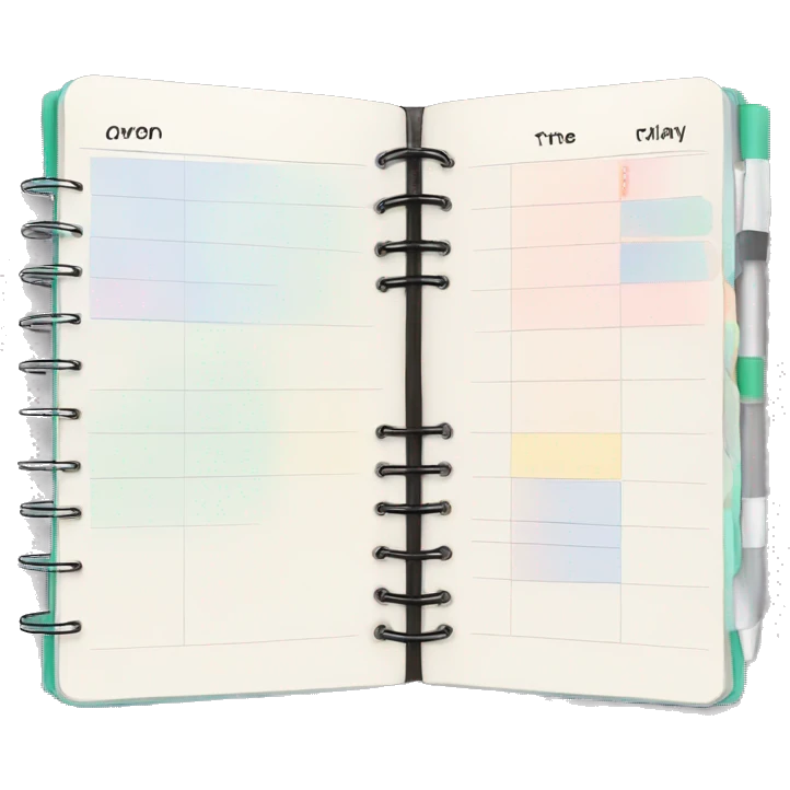 Light color planner with notes  emoji