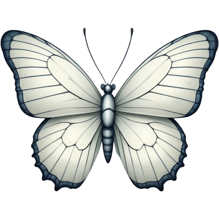 crackled dead non symmetrical white butterfly emoji