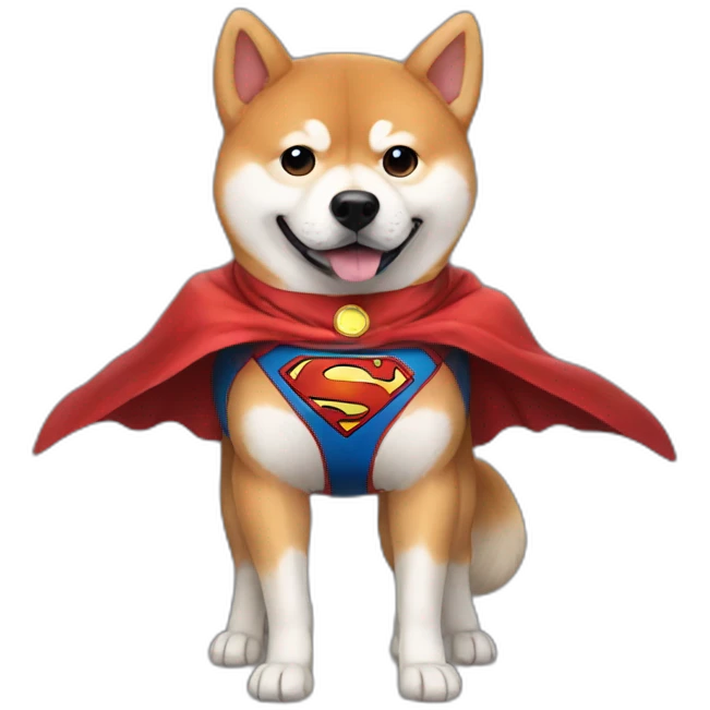 Shiba in a Superman costume  emoji