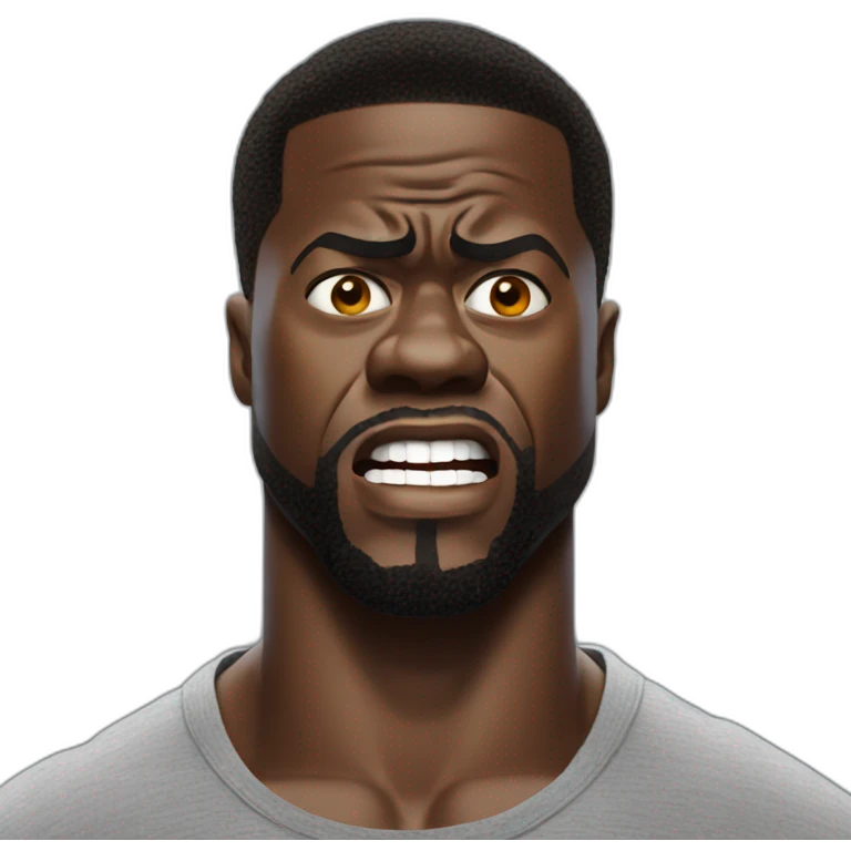 actor kevin hart angry face wearing tee emoji