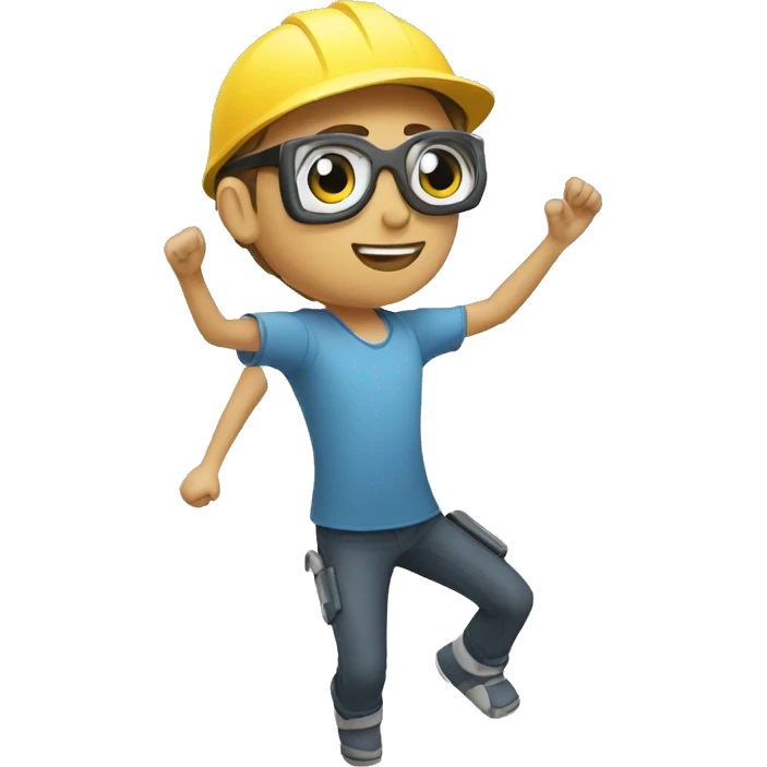 A human doing quadrobics emoji