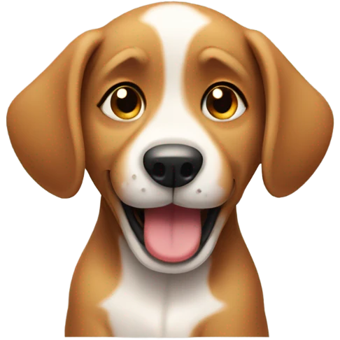 Puppy winking emoji