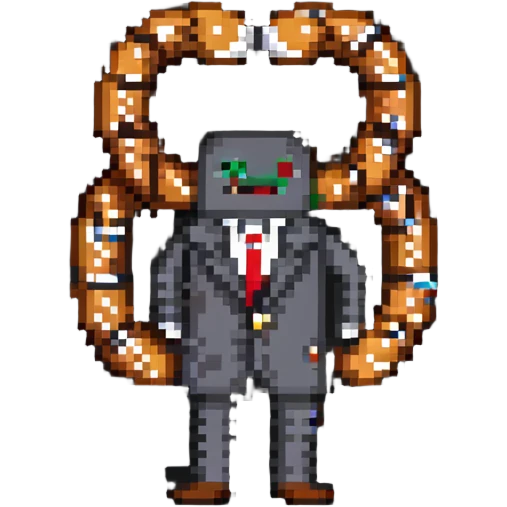 man dressed as a pretzel snack emoji